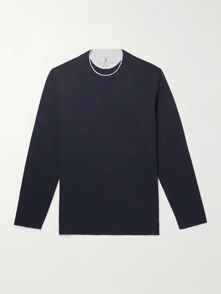 Layered Cotton-Jersey T-Shirt