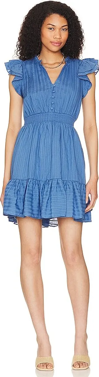 Flutter Sleeve Button Front Dress