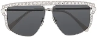 Crystal-Embellished Detail Sunglasses