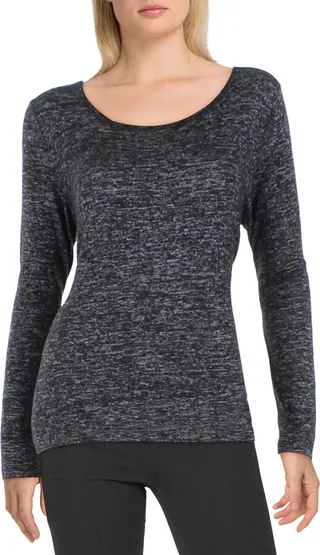 Womens Lace Inset Cozy Tunic Top