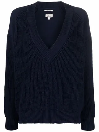 V-neck knitted jumper
