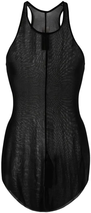 Semi-Sheer Halterneck Tank Top