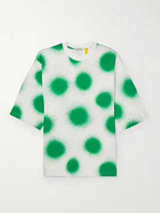 1 Moncler JW Anderson Garment-Dyed Printed Cotton-Jersey T-Shirt