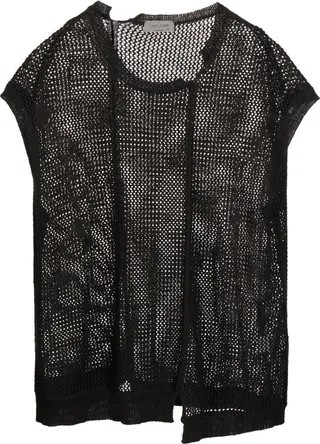 open-knit cotton T-shirt
