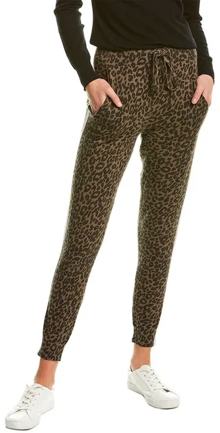 SKULL CASHMERE Kassie Cashmere-Blend Leopard Jogger