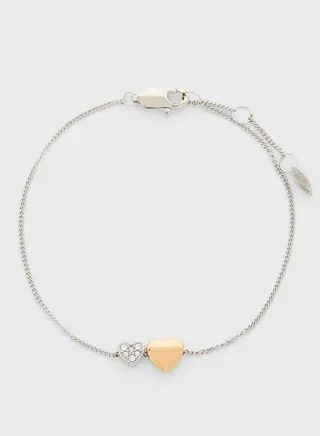 Duo Hearts Two-Tone Bracelet