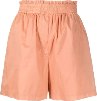 Paperbag-Waist Cotton Shorts