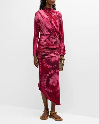 Sunny Disposition Tie-Dye Drape Midi Dress