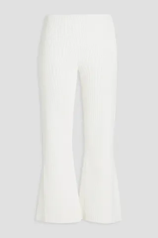 Ribbed-knit kick-flare pants
