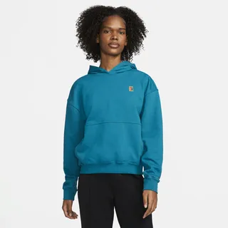 Nike Women's Court Fleece Tennis Hoodie in Blue