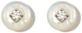 18kt yellow gold Surround diamond stud earrings