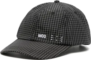 Logo-Embroidered Grid-Pattern Cap