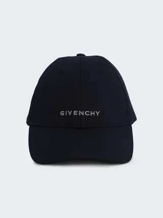 Curved Cap With Embroidered Logo Navy