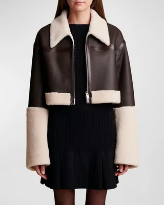 Faza Lamb Shearling Crop Jacket