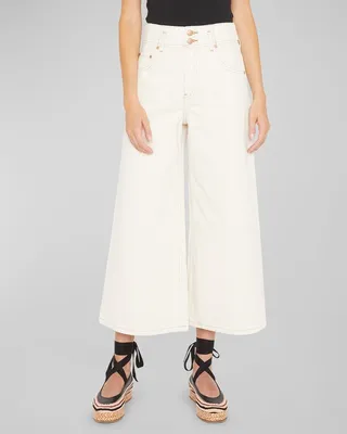 Yvette Wide-Leg Cropped Denim