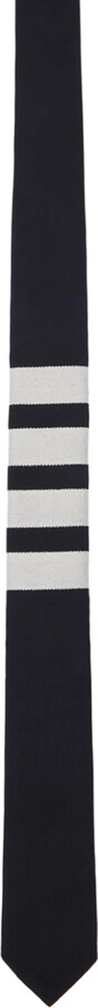 Thom Browne Navy 4-Bar Tie
