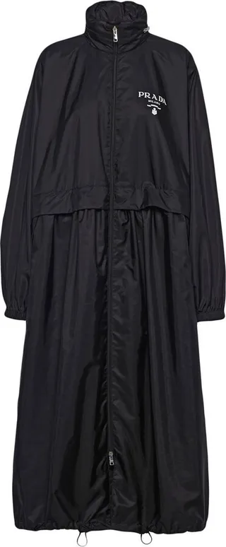 Re-Nylon zip-up raincoat