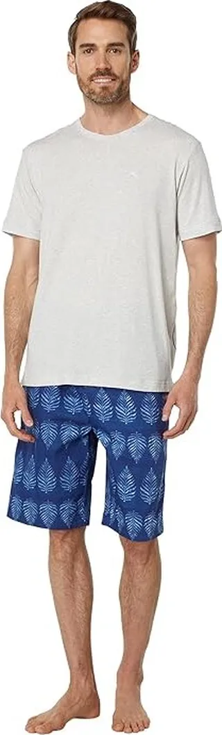 Tommy Bahama Crew Neck Jam Set (Island Leaves) Men's Pajama Sets