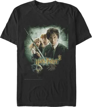 Men's Harry Potter Chamber of Secrets Poster T-Shirt - Black - X Large