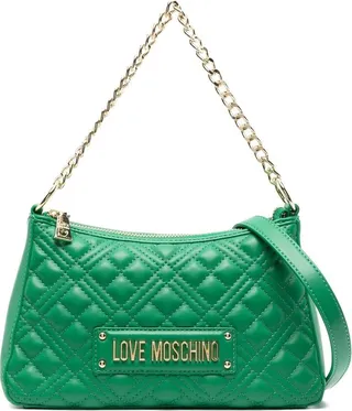 Quilted Logo-Plaque Shoulder Bag