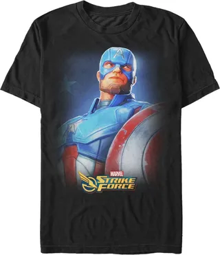 Men's Marvel Strike Force Captain America T-Shirt - Black - Large
