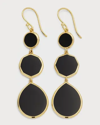 18k Polished Rock Candy Small Crazy 8s Earrings in Onyx