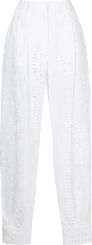 Cut Out-Detail High-Waisted Trousers