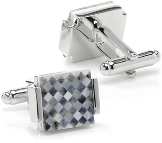 Floating Mother of Pearl Checkered Cufflinks