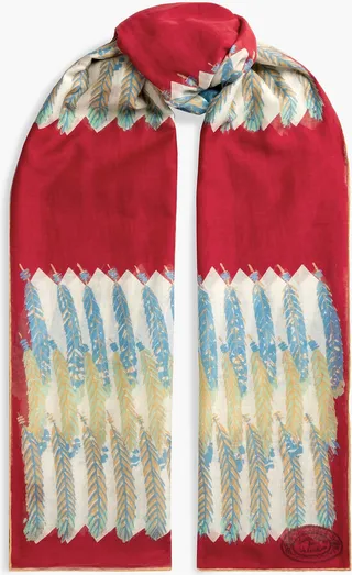 Printed silk-voile scarf