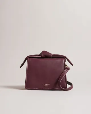Soft Knot Bow Mini Cross Body Bag in Deep Purple