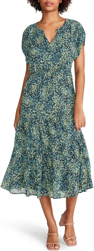 Leigh Ditsy Floral Chiffon Midi Dress