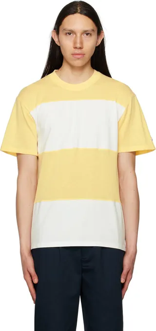 Noah Yellow & White Stripe T-Shirt