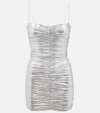 Corin metallic ruched minidress