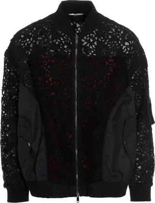 Valentino Lace Panelled Bomber Jacket