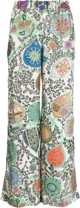Graphic-Print Straight-Leg Trousers