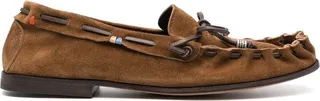 Lace-Up-Detail Suede Loafers