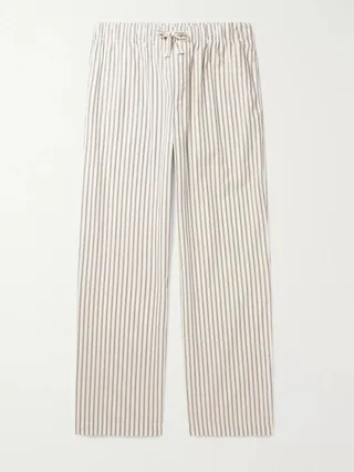 Striped Organic Cotton-Poplin Pyjama Trousers
