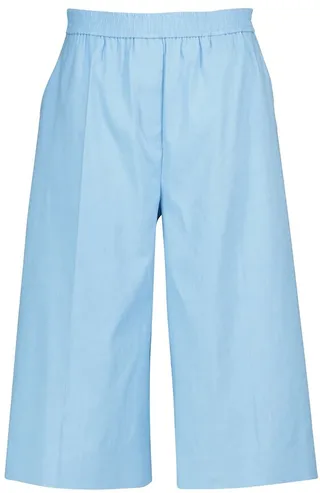 Tan linen and cotton Bermuda shorts