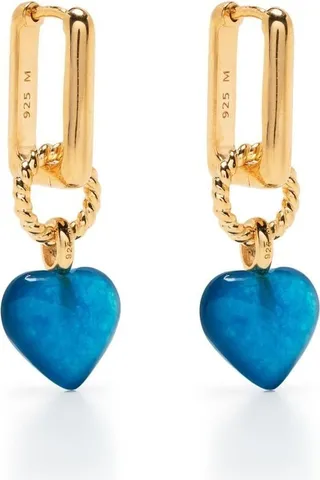 Gold-Plated Heart Hoop Earrings