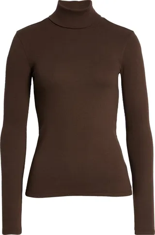 Turtleneck Ribbed Top