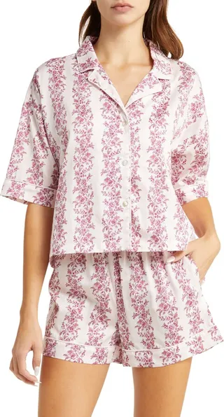Helena Floral Print Cotton Short Pajamas
