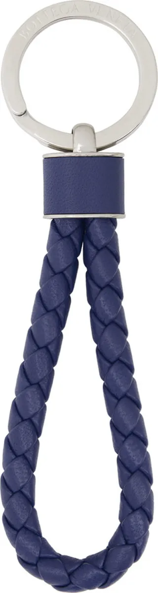 Bottega Veneta Blue Intrecciato Key Ring