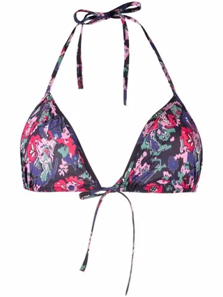 Floral-Print Bikini Top