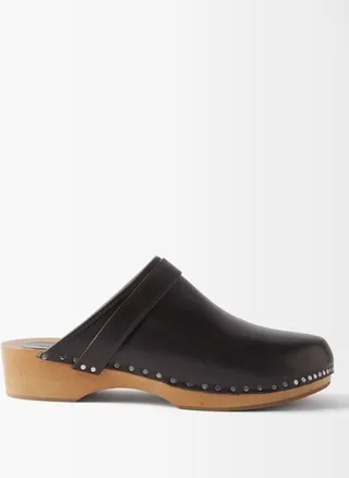 Thalie Logo-plaque Leather Clogs