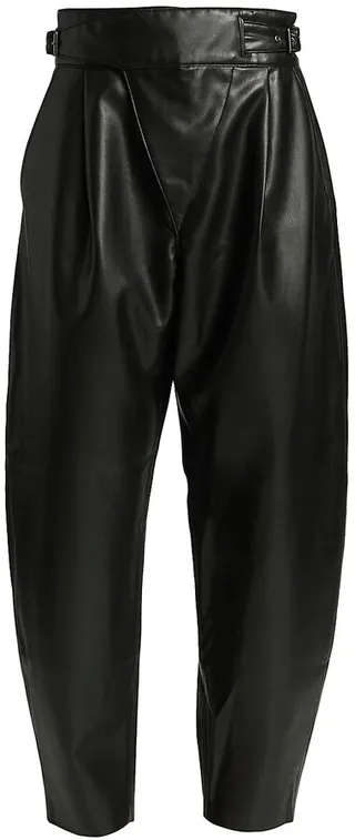 Vegan Leather High-Waist Pants