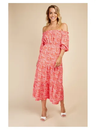Little Mistress Zebra Print Midaxi