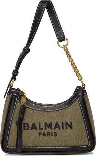 Balmain Khaki B-Army Shoulder Bag