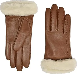 UGG Classic Leather Shorty Tech Gloves (Chestnut) Extreme Cold Weather Gloves