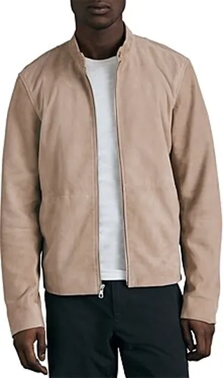 rag & bone Slim Fit Suede Archive Cafe Racer Jacket