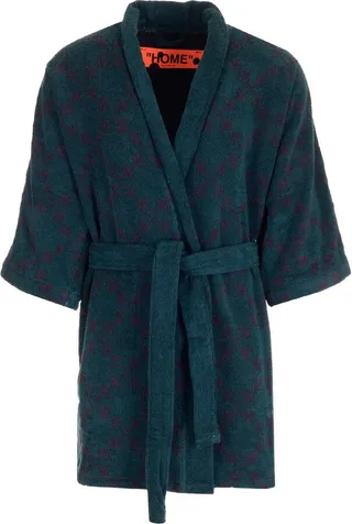 Off-White Logo Detailed Belted Bathrobe